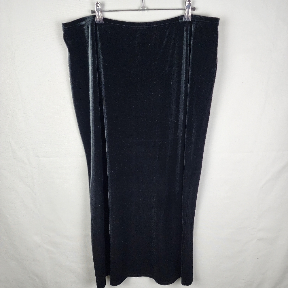NWT J Jill Black Velvet Maxi Skirt Size Large